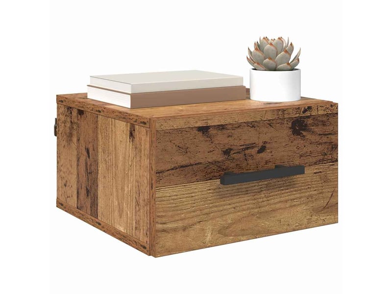  Table de chevet chambre 35x35x20cm bois d'ingénierie bois ancien shl9634  - Conforama C