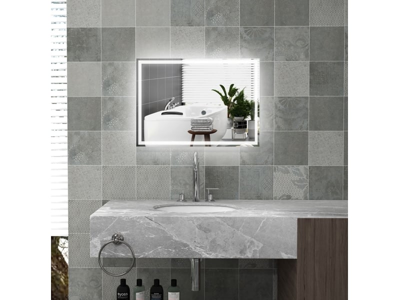  Miroir de salle de bain led 70 x 50 cm argenté evryae  - Conforama B