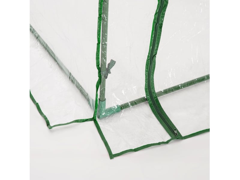  Serre de jardin en film plastique vert 200 x 100 x 80 cm, porte enroulable et structure en acier pour semis  - Conforama D
