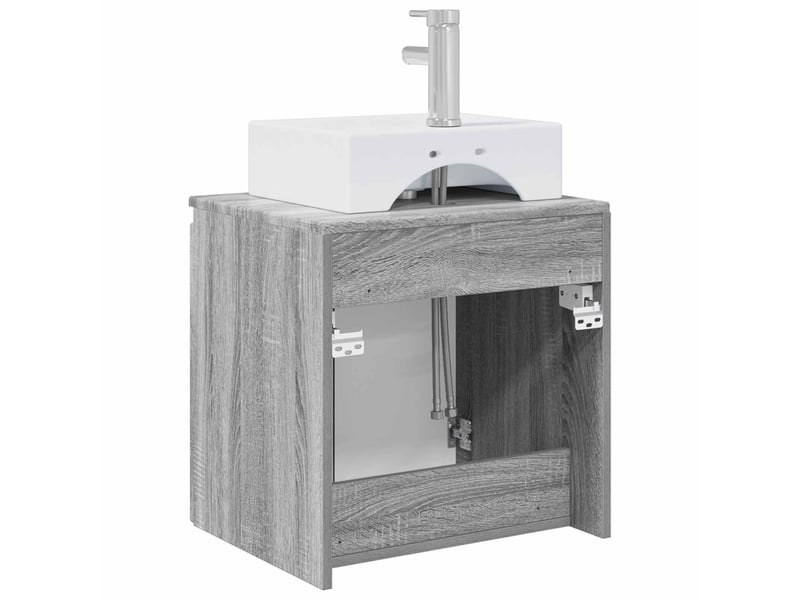 Vanité de lavabo mural, meuble de rangement sonoma gris 49.5x41x62.5 cm shl3359 - Conforama E