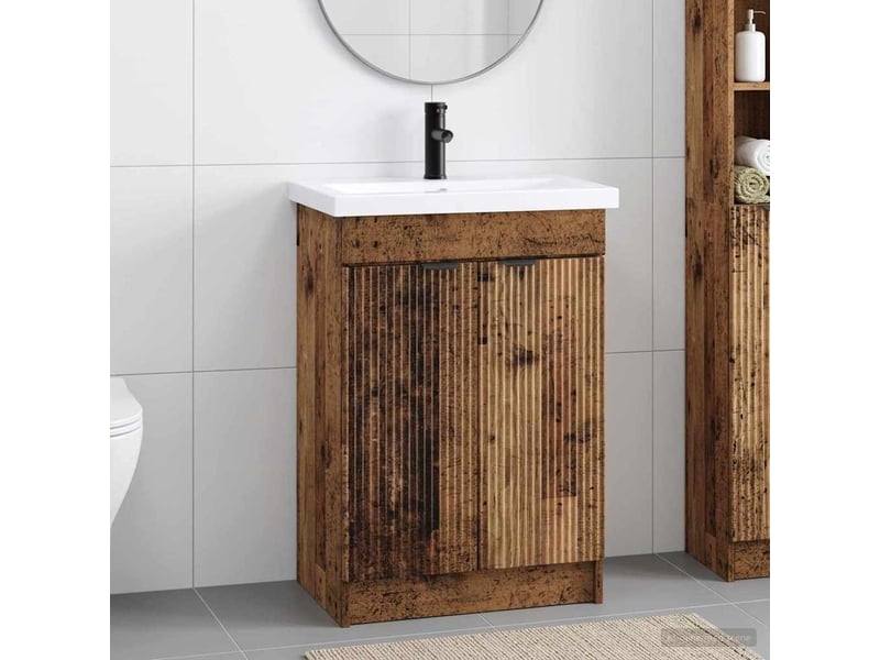 Ensemble de mobilier de salle de bain bois ancien shl9377 - Conforama B