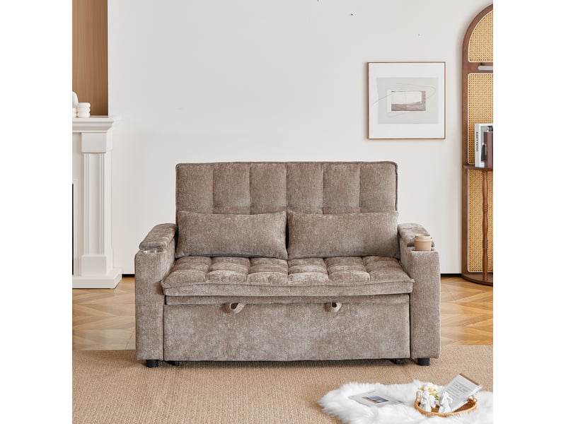  Canapé-lit convertible 3-en-1 avec rangement 142 cm evryae  - Conforama D