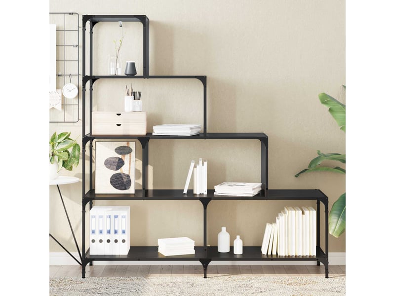  Bibliothèque 4 niveaux, armoire à livres 139 x 33,5 x 149 cm bois d'ingénierie  - Conforama D