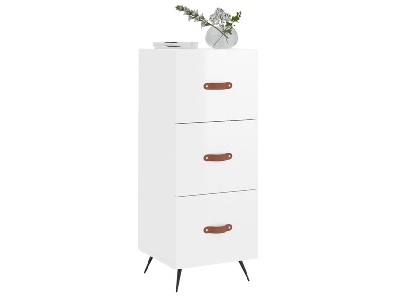  Buffet - bahut - meuble de rangement blanc brillant 34,5x34x90 cm bois d'ingénierie  - Conforama C