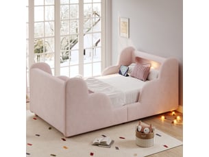 Lit simple 90x200 cm <strong>HAUSS SPOLE</strong>  <strong></strong> coloris rose