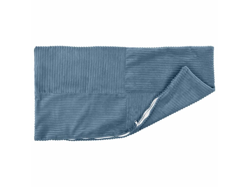  Lot de 6 housses de coussin almelo bleu 30 x 50 cm velours côtelé cf49875  - Conforama C