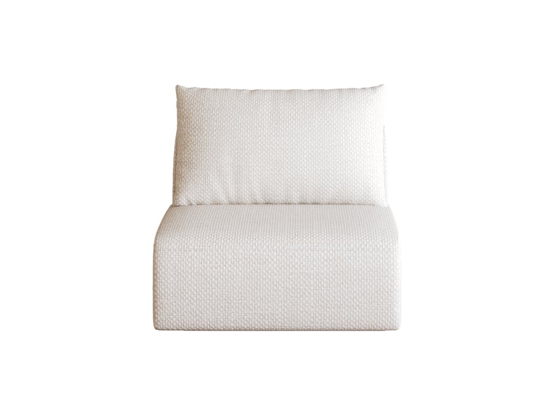  Canapé 1 place blanc design aux lignes épurées en tissu chenille doux pour salon et chambre  - Conforama R