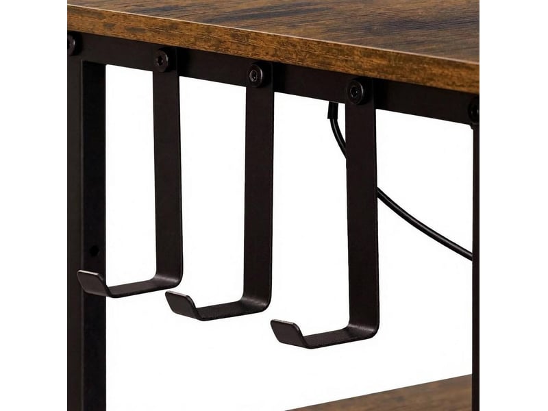 Meuble de rangement,110x30x85 cm,9 tiroirs avec led,mdf,marron rustique et noir - Conforama C
