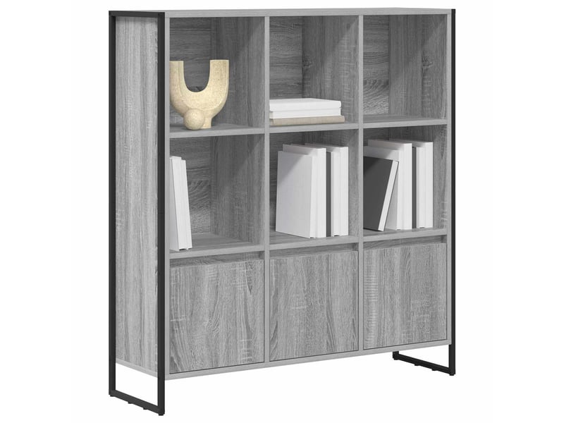 Bibliothèque, armoire à livres 99,5 x 30 x 108 cm bois d'ingénierie gris sonoma - Conforama C