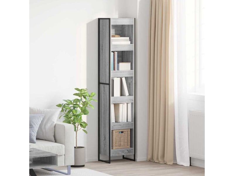 Bibliothèque, armoire à livres 40 x 30 x 189,5 cm bois d'ingénierie gris sonoma - Conforama B