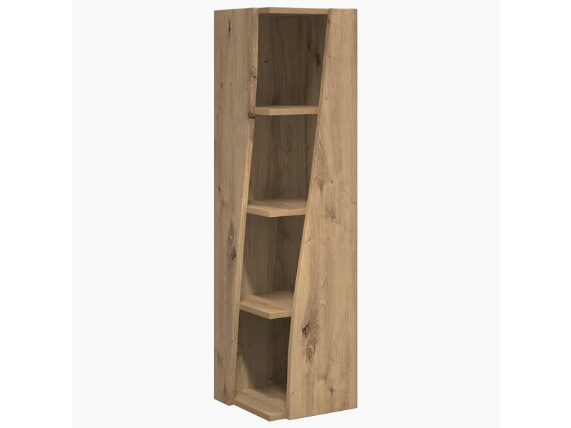  Meuble d'angle, meuble de rangement salon 27,5x27x102cm bois d'ingénierie chêne artisanal  - Conforama A