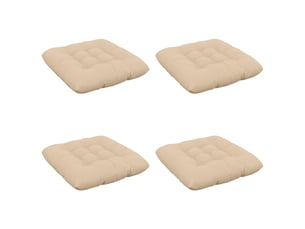 Lot de 4 coussins de siège, coussins d'assise vianen 100 % polyester crème cf60830