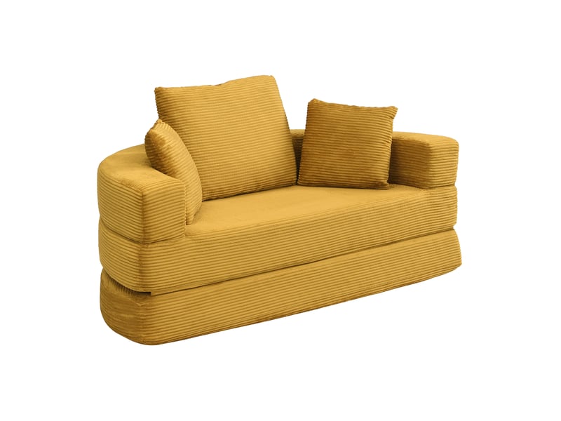  Canapé-lit pliable 173x176 cm jaune, 3 coussins inclus  - Conforama A