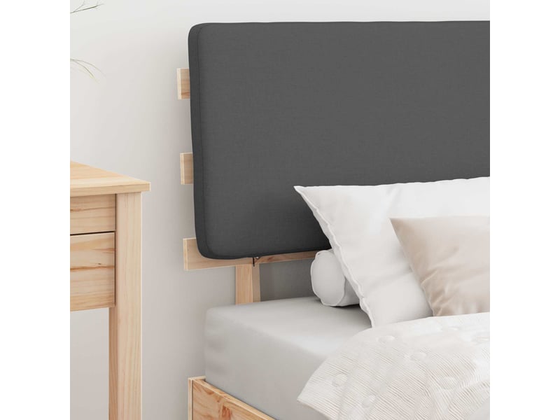  Lit simple- lit adulte -  cadre de lit avec tête de lit rembourrée gris foncé 80 x 200 cm  - Conforama B