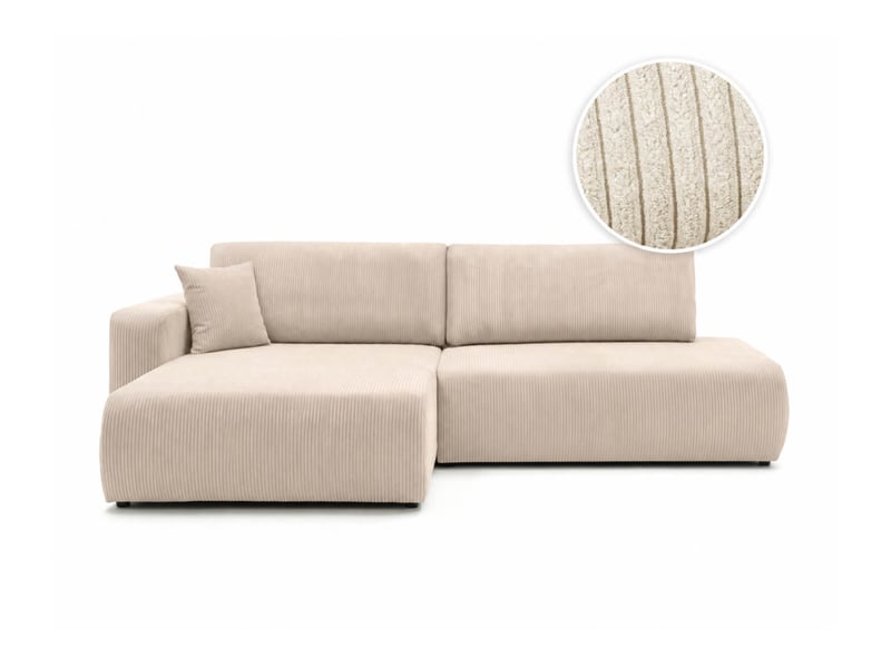  Alya - canapé d'angle max fixe et convertible 5 places en velours côtelé  - Conforama A