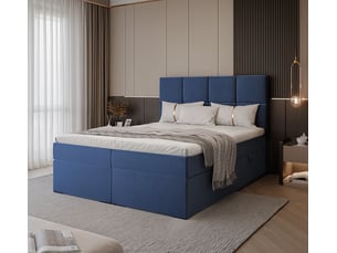 Lit coffre 140x200 cm IDOHOME  MAGNUS coloris bleu