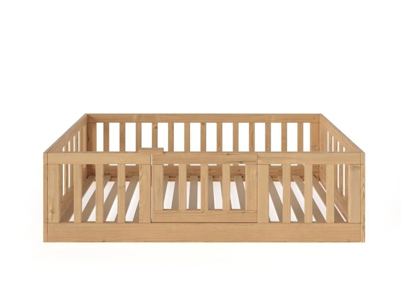  Yappycasa - lit au sol avec portillon 160x80 cm - naturel 4754010385577 - Conforama E