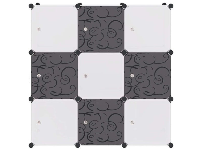  Organisateur de rangement cube avec 9 compartiments noirblanc  - Conforama D