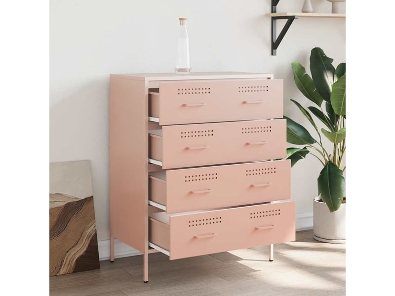  Buffet - bahut - meuble de rangement rose 68x39x89 cm acier  - Conforama C
