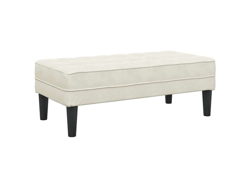  Banc chambre, banc de lit crème 113x57x39 cm velours  - Conforama A