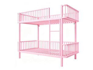 Lit superposé 2x90x200 cm coloris rose