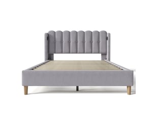Lit 2 places 160x200 cm coloris gris