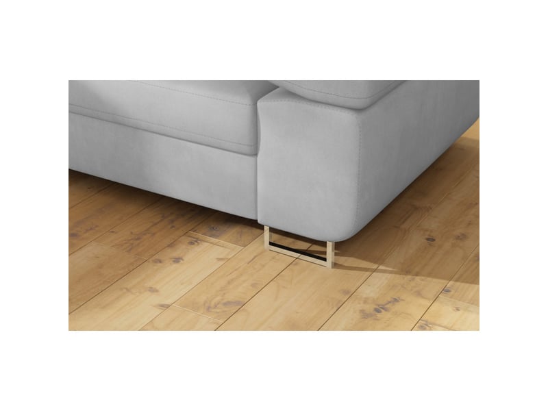 Canapé d'angle convertible menton gris – angle gauche avec coffre - Conforama E
