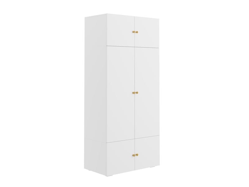  Armoire,90x50x200 cm,avec penderie et 5 rangements,mdf,blanche  - Conforama D