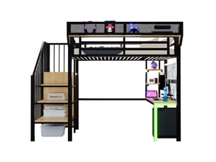 Lit mezzanine 90x200 cm MODENUIT coloris noir