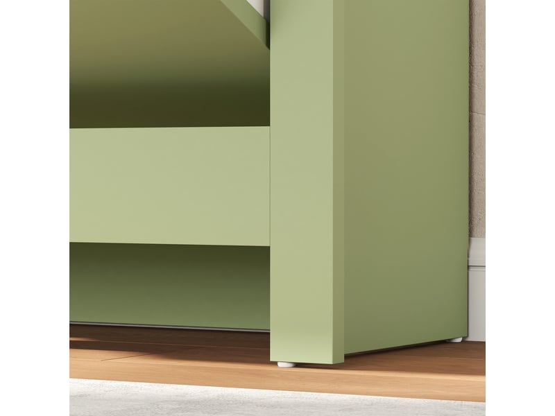 Armoire à chaussures 2 portes abattantes 2 compartiments vert amande naturel  - Conforama D