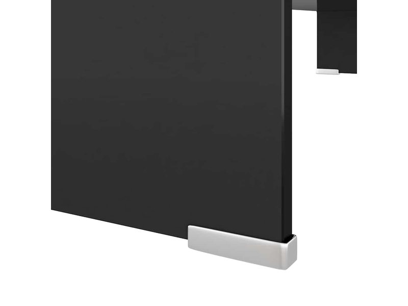  Meuble tv - banc tv - meuble de rangementsupport pour moniteur 90x30x13 cm verre noir  - Conforama E