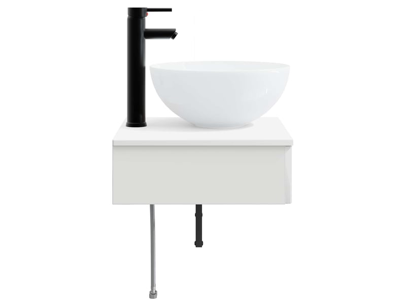  Basin de lavage mural, lavabo blanc brillant 40x41x40.5 cm  - Conforama D