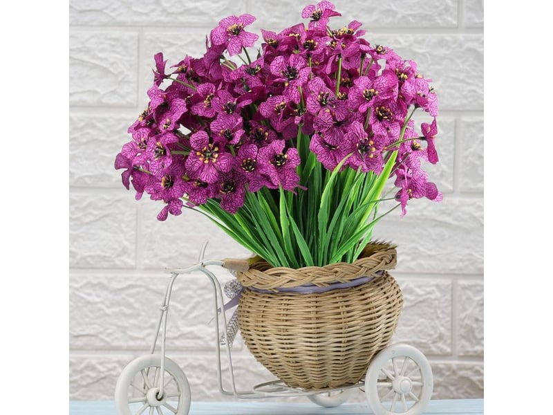  20 pièces plantes artificielles, fleurs violettes, fleurs artificielles, fleurs décoratives extérieures, résistantes aux uv en plein air-violet  - Conforama D