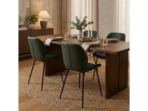 Lot de 4 chaises de salle à manger rembourrées soft-touch callisto - vert foncé