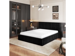 Lit coffre 200x200 cm <strong>MASSENO</strong>  <strong></strong> coloris noir