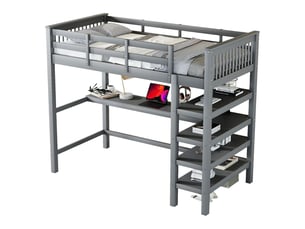 Lit mezzanine 90x200 cm SOGEU   coloris blanc