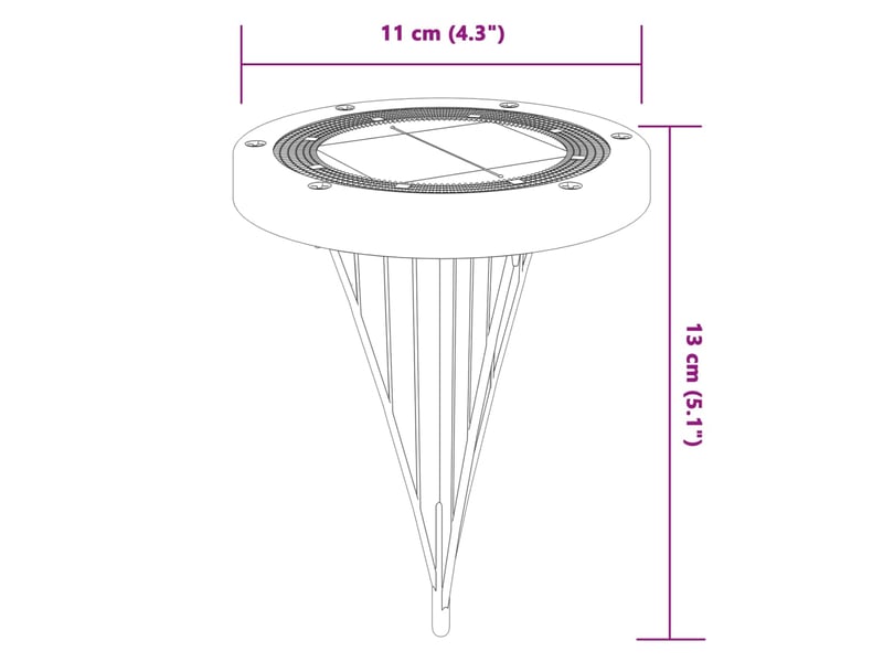  Lot de 4 lampes solaires de jardin éclairage extérieur pratique 11 x 13 cm en ps noir 02_0056673  - Conforama E