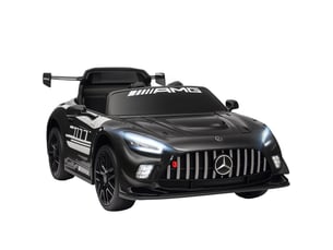 Voiture électrique mercedes pour enfants, batterie 12 v, lumières led, fonction musicale, klaxon, 3-8 ans, noire