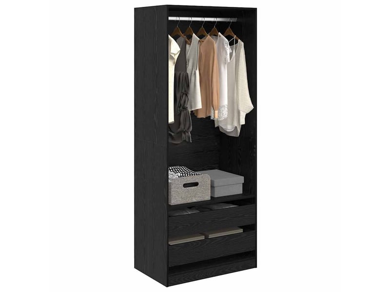  Armoire chambre, armoire de rangement chêne noir 80x50x200 cm bois d'ingénierie shl25886  - Conforama C
