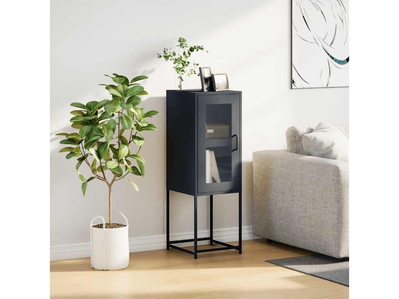  Buffet - bahut - meuble de rangement anthracite 36x39x107 cm acier laminé à froid  - Conforama C