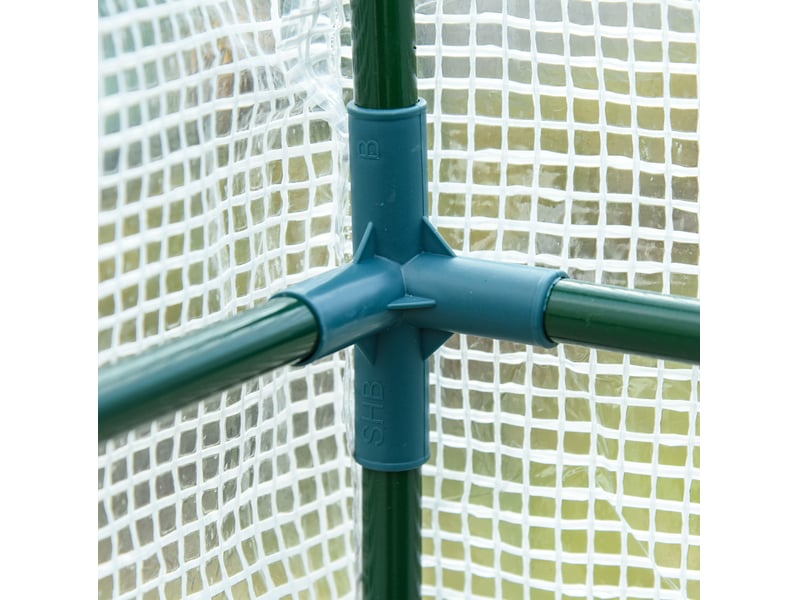 Serre de jardin adossée 200 x 100 x 215 cm – blanche – portes et fenêtres enroulables avec protection uv - Conforama D