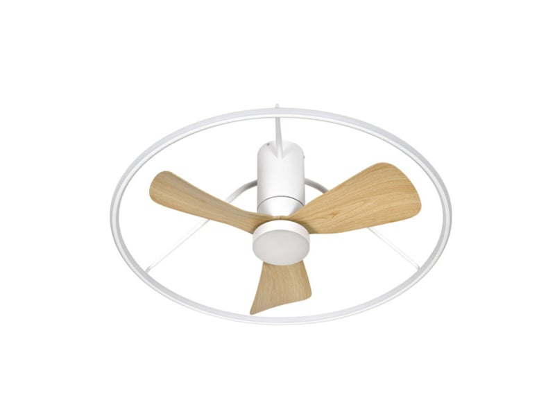  Ventilateur de plafond fabrilamp oporto dc blanchêtre 3 pales 84 cm 6 vitesses led 56 w télécommande 243691368 - Conforama C