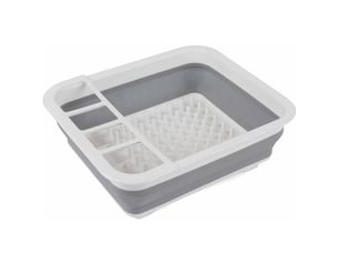 Égouttoir à vaisselle pliable avec porte-ustensiles – pour la maison ou le camping