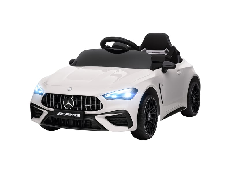 Voiture électrique pour enfants, design mercedes, moteur 12 v, télécommande, lumières led, musique, pour les enfants de 3 à 6 ans, blanche - Conforama B