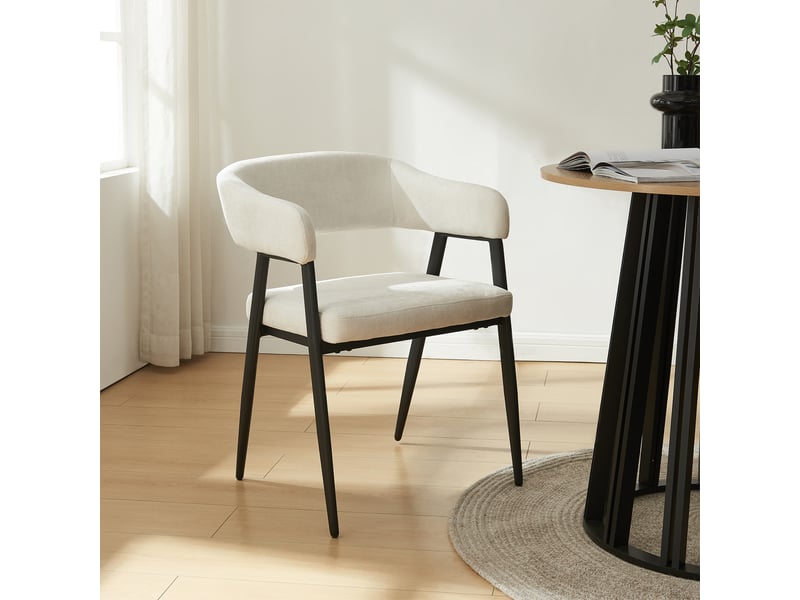 Lot de 6 chaises de salle à manger kohlmand 77 x 59 x 55 cm beige [en.casa]  - Conforama D