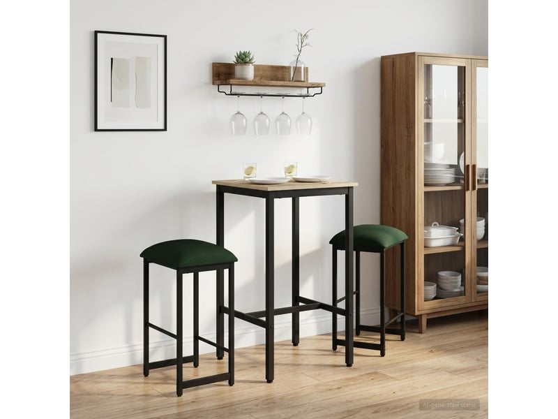 Lot de 2 tabouret de bar, chaise de bar vert foncé 40x32x74 cm shl36322  - Conforama B