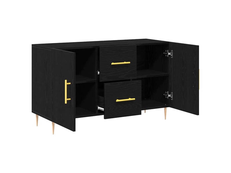 Buffet - bahut - meuble de rangement chêne noir 100 x 36 x 60 cm bois d'ingénierie - Conforama E