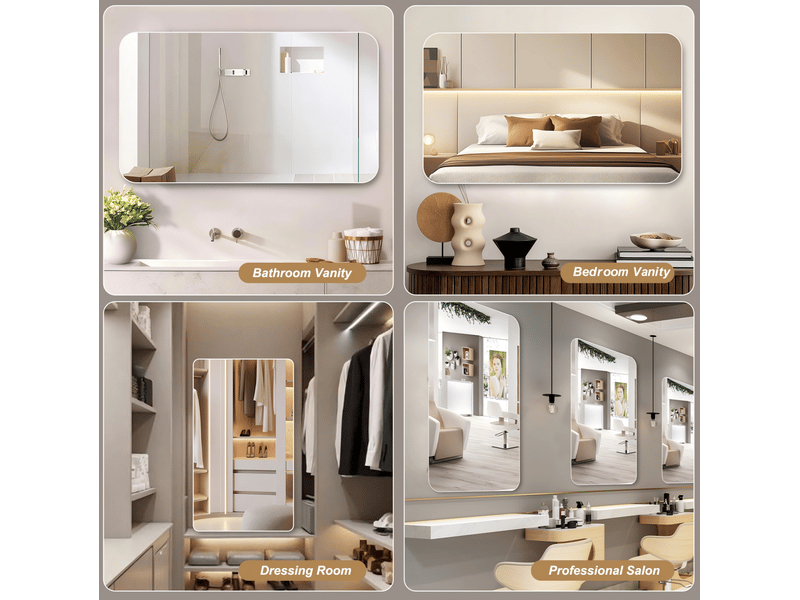  Miroir mural 100x75 cm sans cadre argenté  - Conforama D
