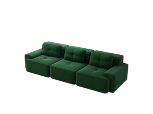 Canapé modulable 3 places sans structure,293x104x69cm,canapé à compression en velours côtelé,assise profonde et rembourrage haute densité 32d - vert