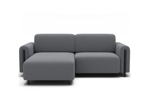Canapé d'angle convertible arvessa gris clair – angle gauche avec coffre